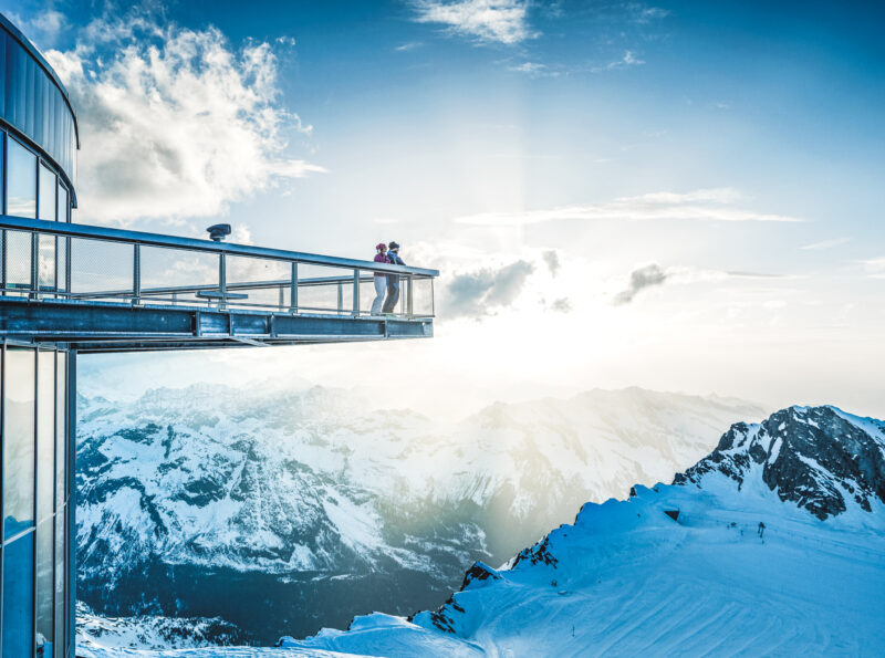 Der große Aussichtssteg am Kitzsteinhorn auf 3000m
