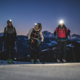 night ski touring at zell am see kaprun