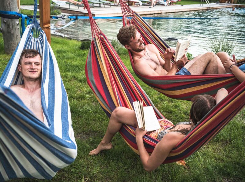 Chill out or be active with your friends in hammocks