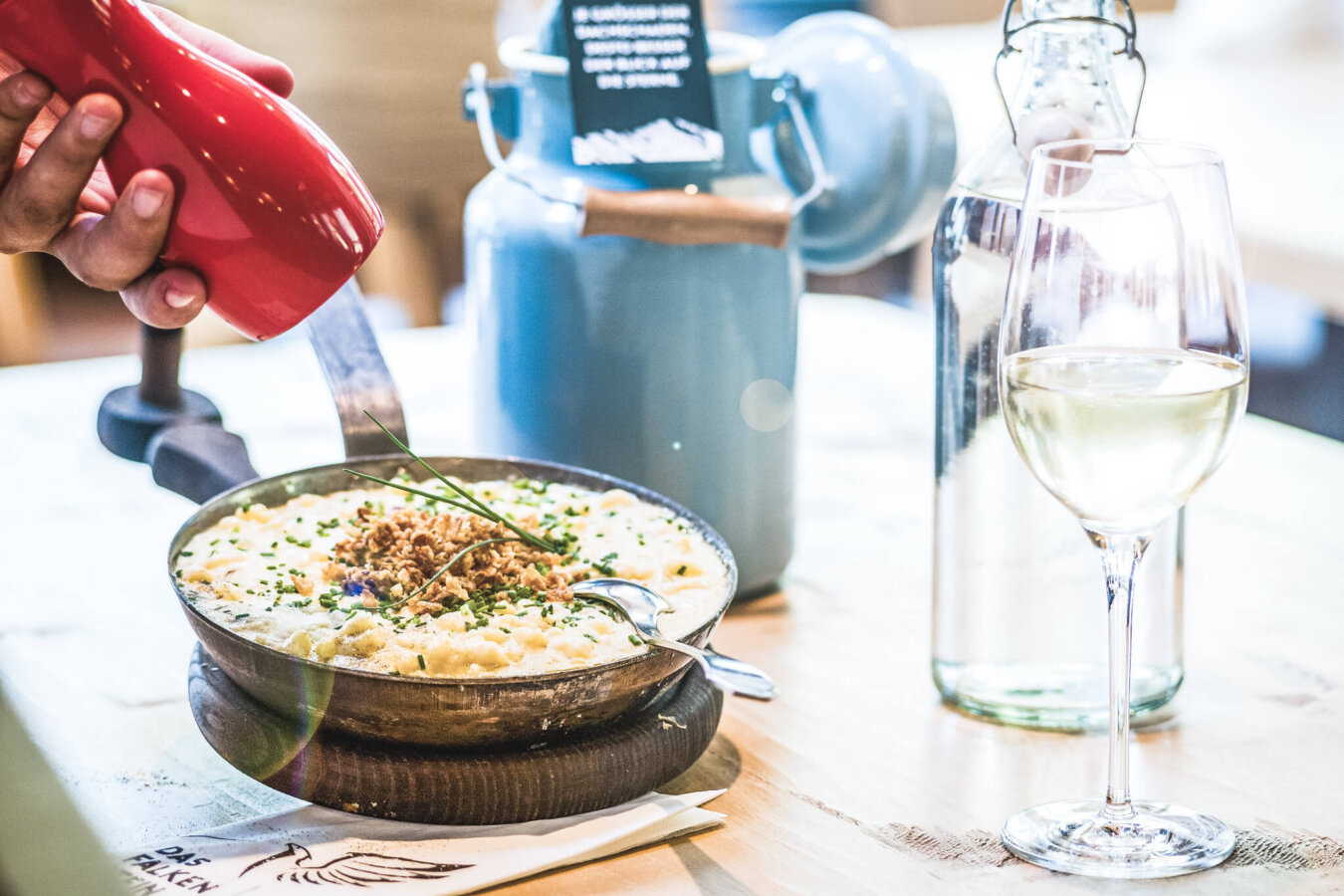 Kasnockn im Restaurant Federspiel, Kaprun